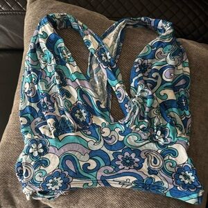Blue Floral Women's Top